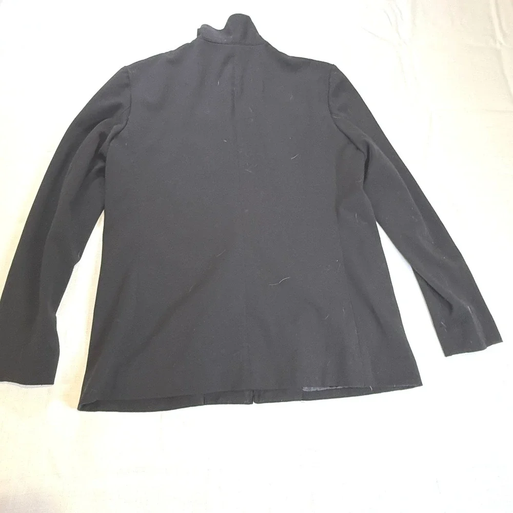 Dialogue Womens Black Zip Up Mock Neck‎ Jacket Blazer Size 6
